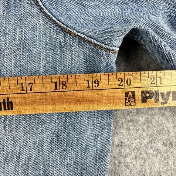 Hollister Trucker Jean Jacket Mens M Blue Distressed Denim Casual Western Y2K - Picture 14 of 16